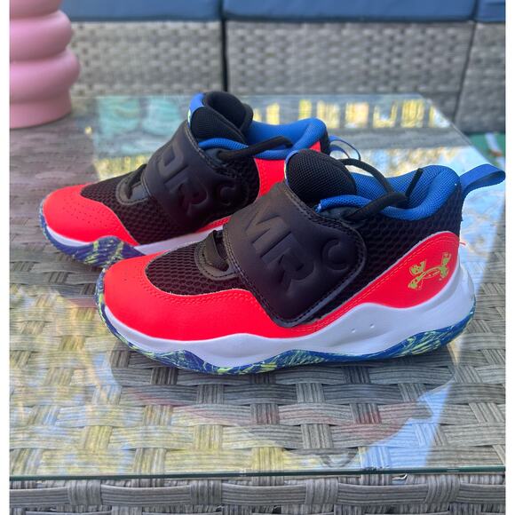 Under Armour Bright Red/Neon Sole - Kids Sneakers - Picture 1 of 8